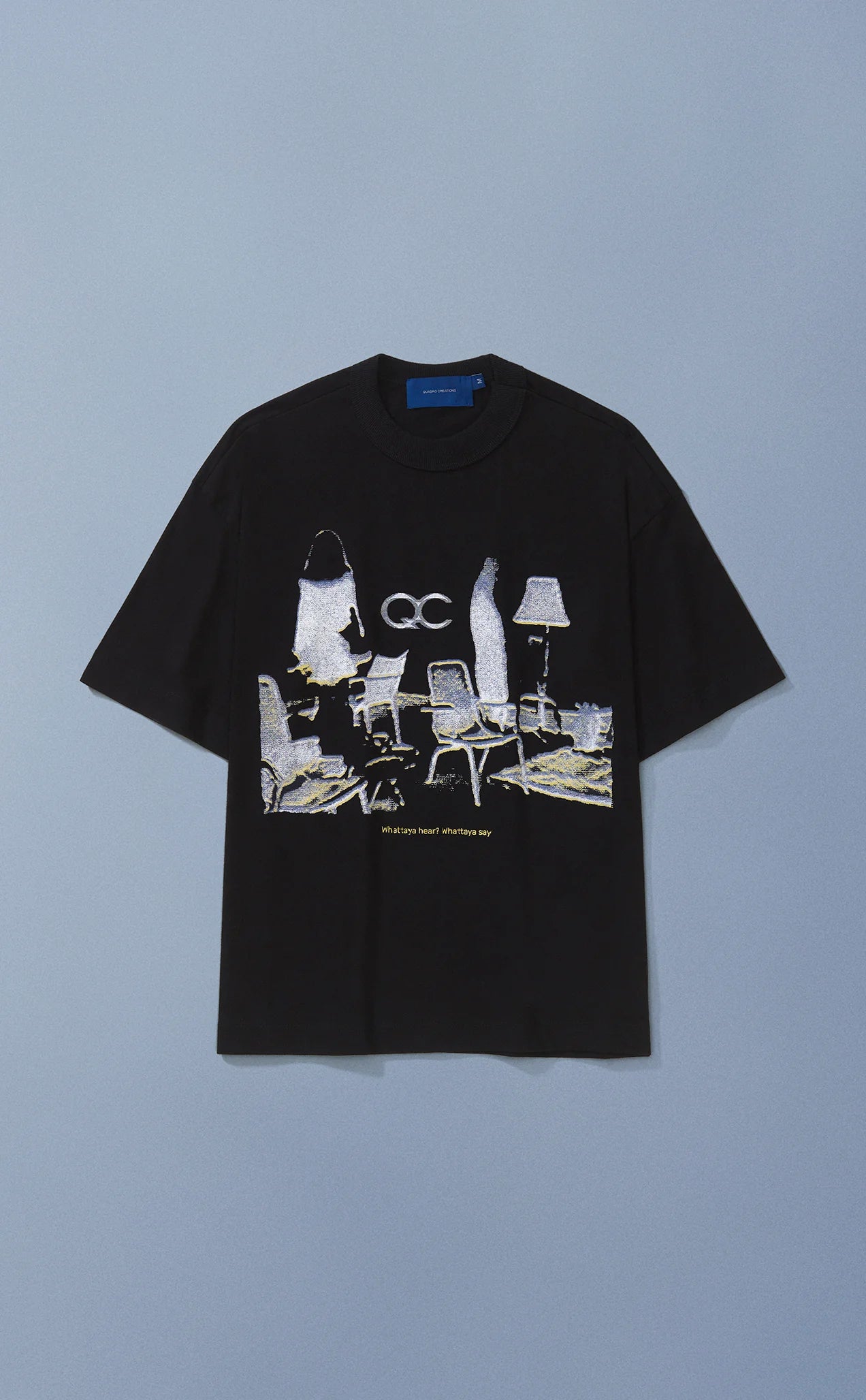 Quadro Creations - Camiseta Boxy 'Sala de Espera' Preta
