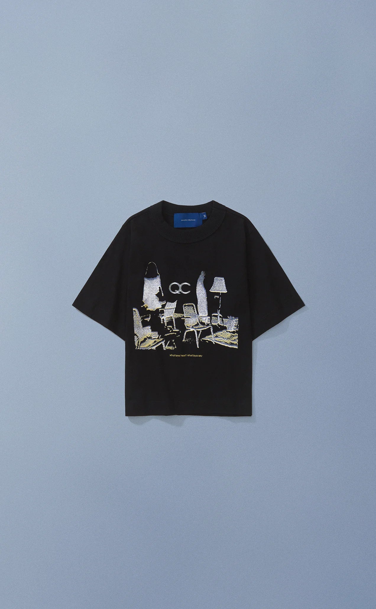 Quadro Creations - Camiseta Baby Tee 'Sala de Espera' Preta